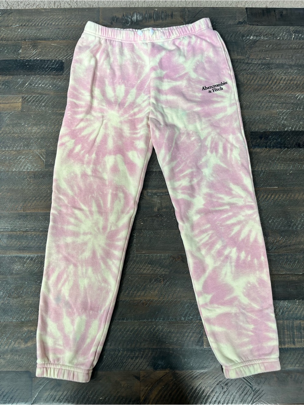 Abercrombie Kids Pink Tie Dye Fleece Joggers Sweatpants Size 13/14 Large